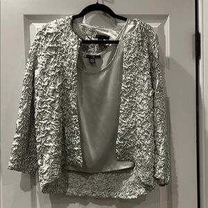 Chico's Textured Silver Blazer